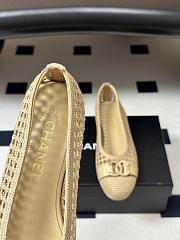 CHANEL | Woven Ballet Flats with Raffia Grass In Beige - 2