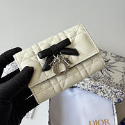 DIOR | Lady Dior Glycine Wallet Latte and Black Cannage Lambskin - 6