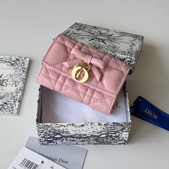 DIOR | Lady Dior Glycine Wallet Pink Lambskin