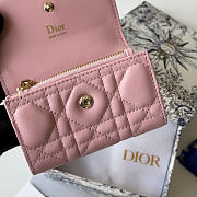 DIOR | Lady Dior Glycine Wallet Pink Lambskin - 6