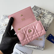 DIOR | Lady Dior Glycine Wallet Pink Lambskin - 5