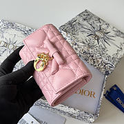 DIOR | Lady Dior Glycine Wallet Pink Lambskin - 4