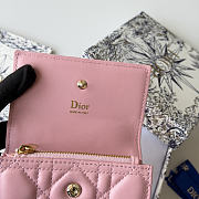DIOR | Lady Dior Glycine Wallet Pink Lambskin - 3