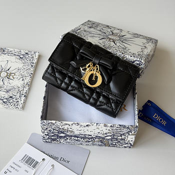 DIOR | Lady Dior Glycine Wallet Black Lambskin