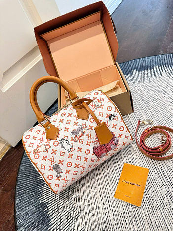 LOUIS VUITTON | 25 Catogram Speedy Ivory