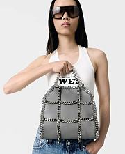 Stella McCartney Falabella chain cage mini tote in gray - 1
