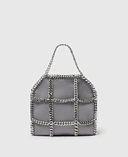 Stella McCartney Falabella chain cage mini tote in gray - 5