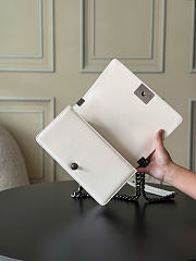CHANEL | Boy Medium Quilted Leather Flap Bag In White - 6