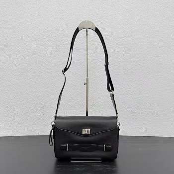 BALENCIAGA | Le 7 Cube Messenger Bag Small in black grained calfskin