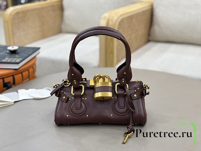 CHLOE | Small Paddington Shoulder Bag In Burgundy - 1