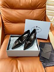 PRADA | Retro Triangle Logo Pointed-Toe Heels Black - 1