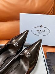 PRADA | Retro Triangle Logo Pointed-Toe Heels Black - 6