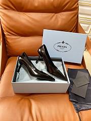 PRADA | Retro Triangle Logo Pointed-Toe Heels Black - 5