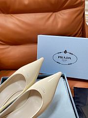 PRADA | Retro Triangle Logo Pointed-Toe Heels Off-White - 4