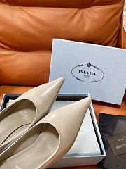 PRADA | Retro Triangle Logo Pointed-Toe Heels Ivory - 5