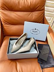 PRADA | Retro Triangle Logo Pointed-Toe Heels Ivory - 2
