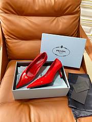 PRADA | Retro Triangle Logo Pointed-Toe Heels Red - 6