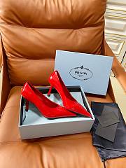 PRADA | Retro Triangle Logo Pointed-Toe Heels Red - 3
