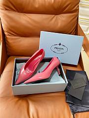 PRADA | Retro Triangle Logo Pointed-Toe Heels Pink - 6