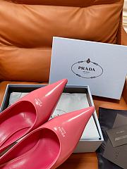 PRADA | Retro Triangle Logo Pointed-Toe Heels Pink - 3