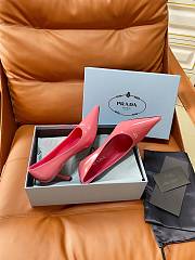 PRADA | Retro Triangle Logo Pointed-Toe Heels Pink - 2