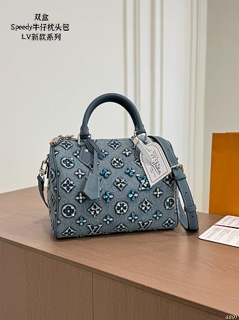 LOUIS VUITTON | Speedy 25 monogram washed denim bag