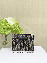 DIOR | Promenade Dahlia Wallet Blue Oblique Jacquard - 1