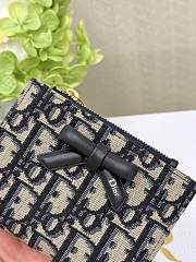 DIOR | Promenade Dahlia Wallet Blue Oblique Jacquard - 6