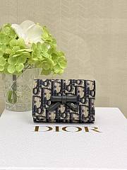 DIOR | Promenade Glycine Wallet Blue Oblique Jacquard - 1