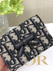 DIOR | Promenade Glycine Wallet Blue Oblique Jacquard - 4