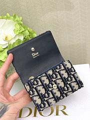 DIOR | Promenade Glycine Wallet Blue Oblique Jacquard - 3