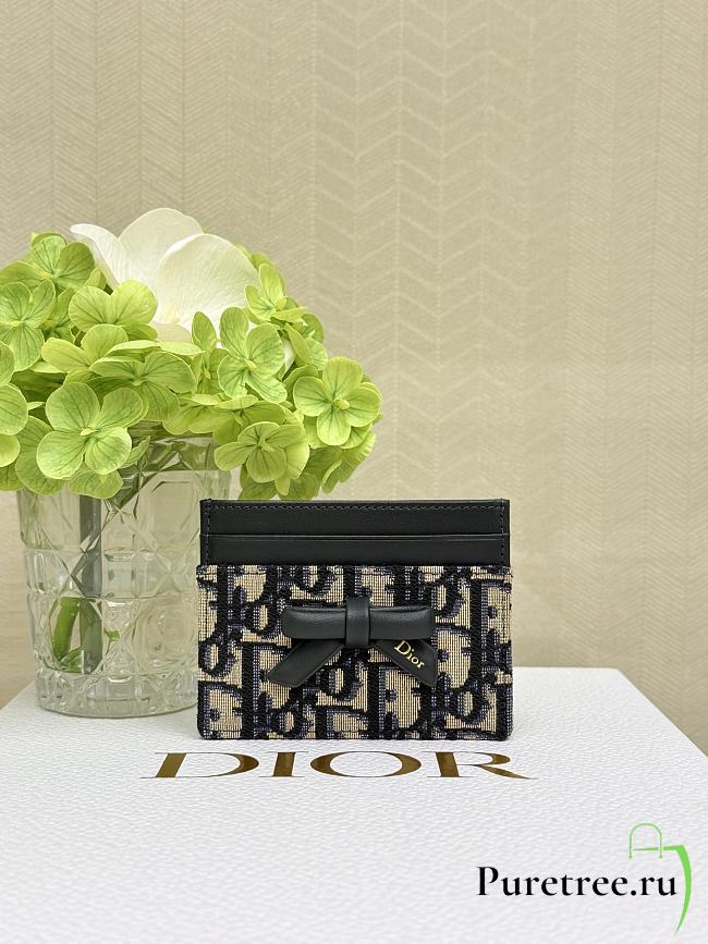 DIOR | Promenade Freesia Card Holder Blue Oblique Jacquard - 1