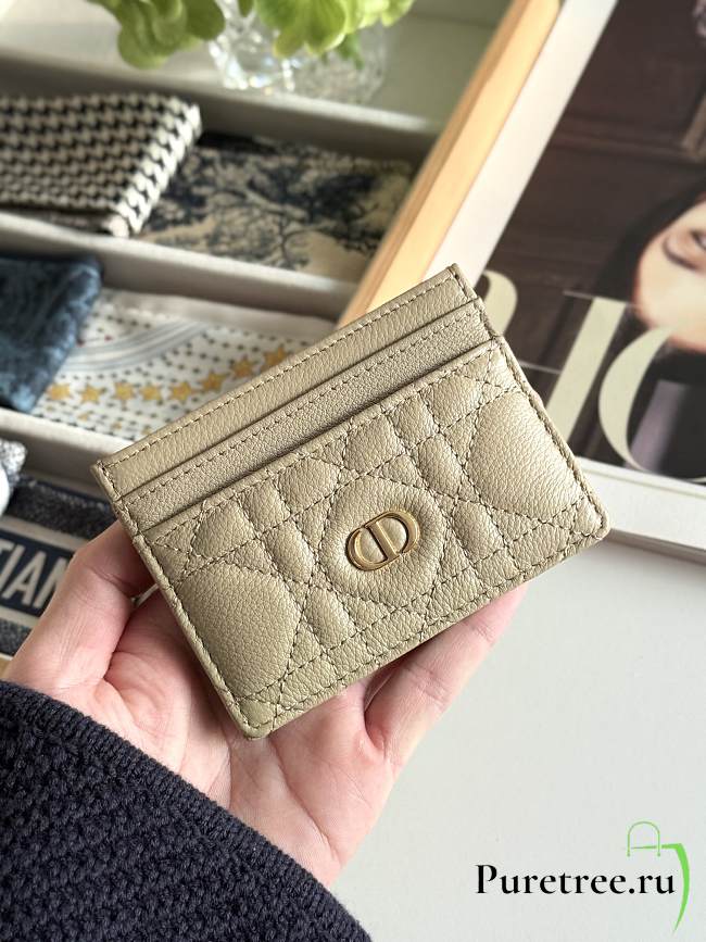 DIOR | Freesia Caro Card Holder In Light Taupe - 1