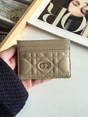 DIOR | Freesia Caro Card Holder In Light Taupe - 3