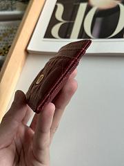 DIOR | Freesia Caro Card Holder In Burgundy - 5