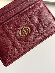 DIOR | Freesia Caro Card Holder In Burgundy - 4