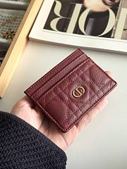 DIOR | Freesia Caro Card Holder In Burgundy - 2