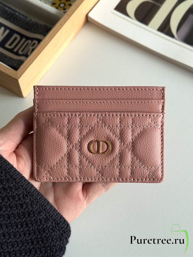 DIOR | Freesia Caro Card Holder In Dusty Rose  - 1