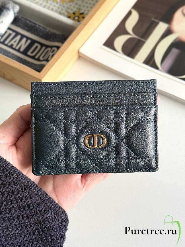 DIOR | Freesia Caro Card Holder In Navy Blue - 1