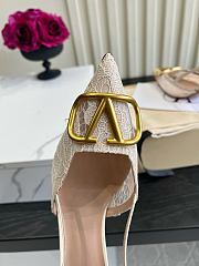 VALENTINO | Woven Leather VLOGO Slingback Sandals In White - 3