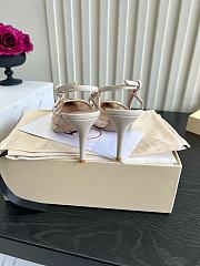 VALENTINO | Woven Leather VLOGO Slingback Sandals In White - 4