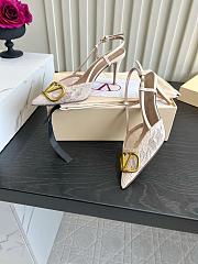 VALENTINO | Woven Leather VLOGO Slingback Sandals In White - 6
