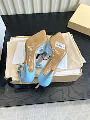 VALENTINO | Woven Leather VLOGO Slingback Sandals In Blue - 5