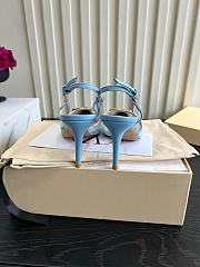VALENTINO | Woven Leather VLOGO Slingback Sandals In Blue - 6