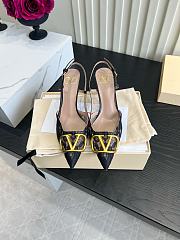 VALENTINO | Woven Leather VLOGO Slingback Sandals In Black - 1