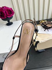 VALENTINO | Woven Leather VLOGO Slingback Sandals In Black - 2