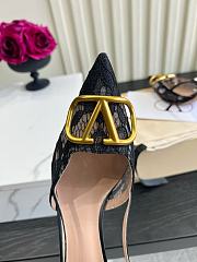 VALENTINO | Woven Leather VLOGO Slingback Sandals In Black - 3