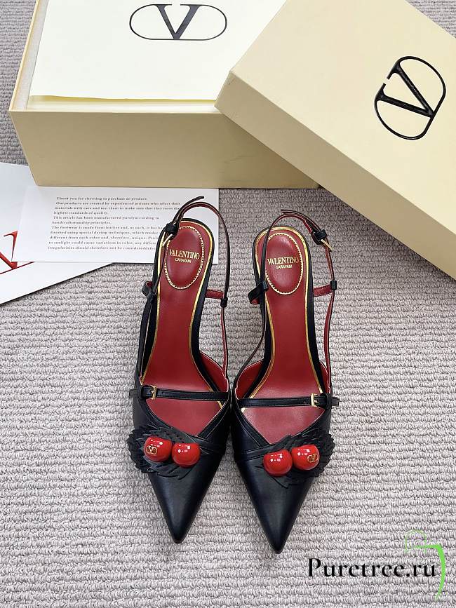 VALENTINO | 80mm Garavani Cherryfic Slingback In Black - 1