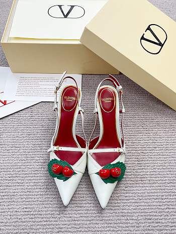 VALENTINO | 80mm Garavani Cherryfic Slingback In White