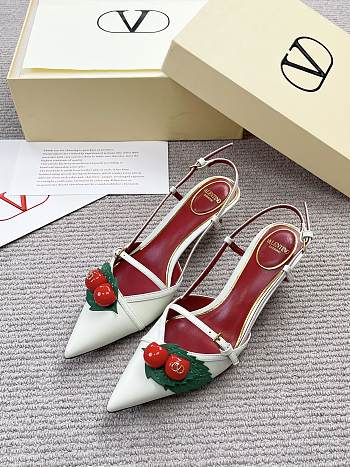 VALENTINO | 50mm Garavani Cherryfic Slingback In White